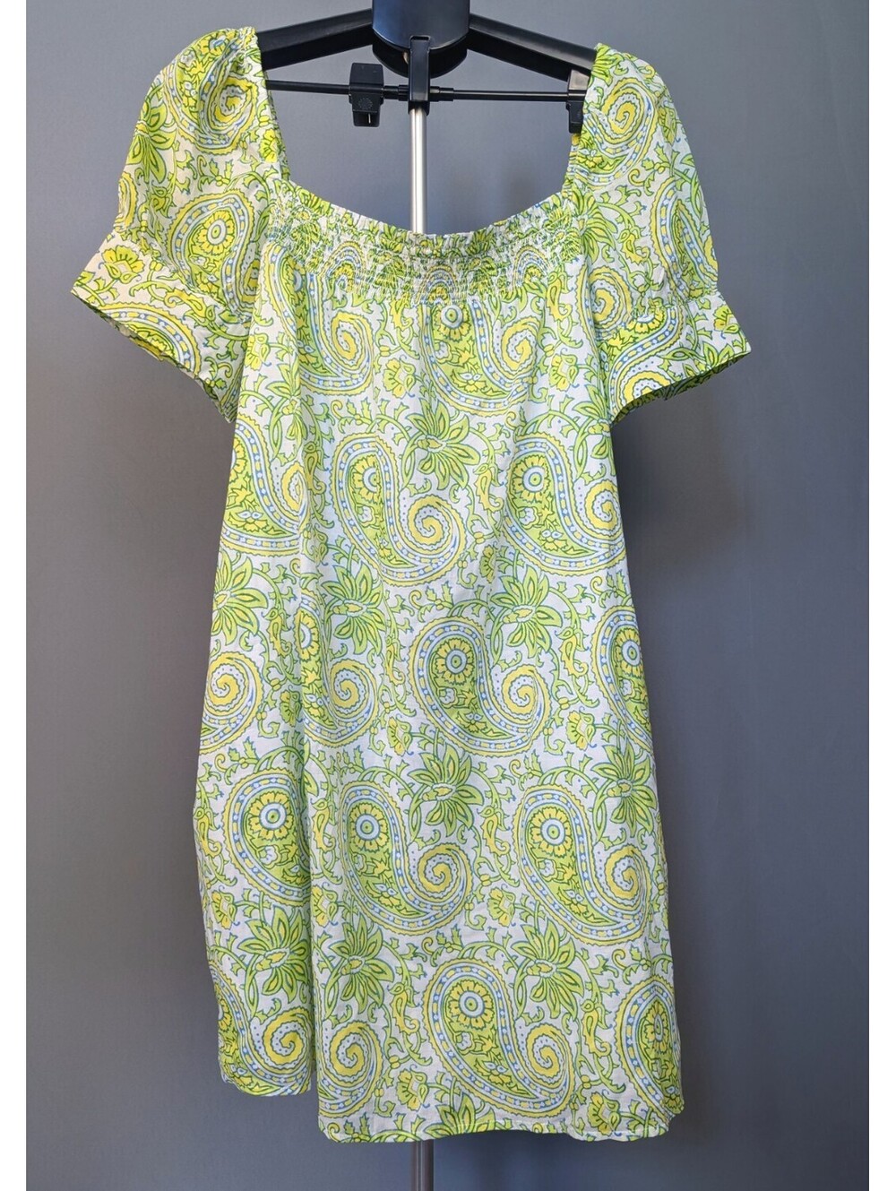 Dopamine Dressing SZ Blockprints x J.Crew Paisley Smocked Dress XL